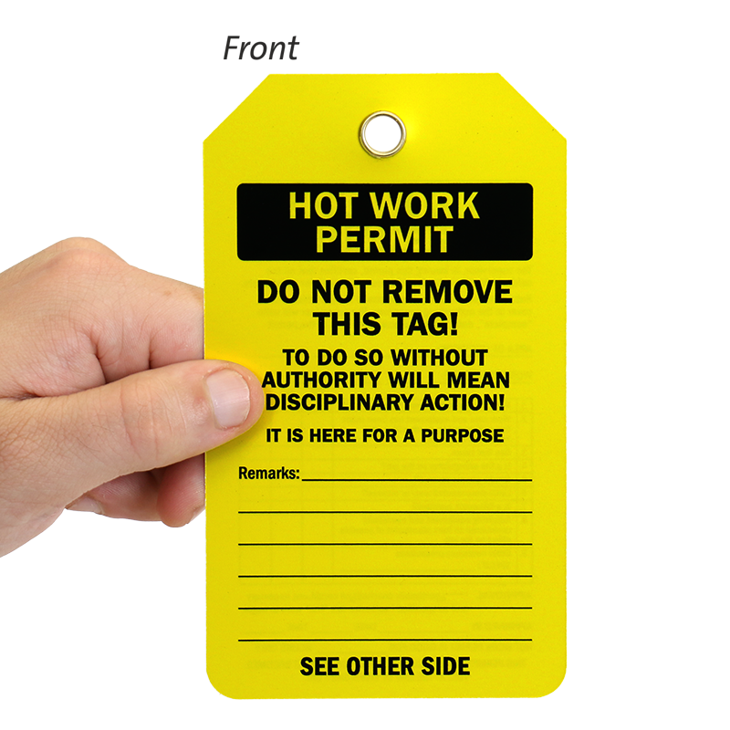 Do Not Perform Hot Work Permit Required Red Tag Holder SKU TG 0507 Do Not Perform Hot Work Permit Required Red Tag Holder SKU TG 0507