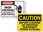 Disconnect Before Servicing Signs
