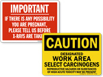 Reproductive Hazards Signs