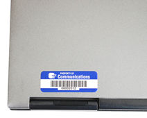 Asset label for laptop