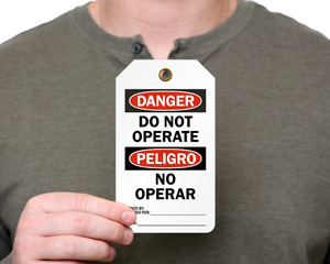 Bilingual Do Not Operate Tag