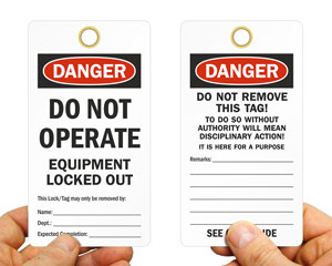 Do Not Operate Tags