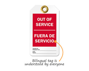 Out Of Service Bilingual Tags