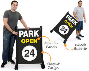 Park here signs