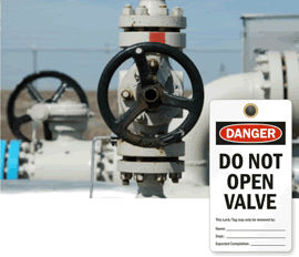 Do Not Open Valve Tags