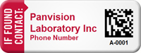 Personalized 2D If Found Contact Barcode Asset Tag