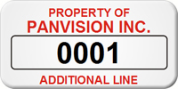 Asset Label Property of Company Name with Numbering
