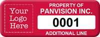 Asset Label Property of Company Name with Numbering