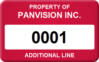 Asset Label Property of Company Name with Numbering