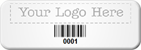0.625" X 1.75" Custom Barcode Logo Asset Tag