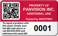 Quick Response Code Personalized Asset Tag