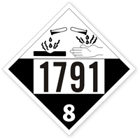 UN1791 Hydrochlorite Solution Placard