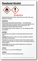 Denatured Alcohol Chemical GHS Label 7.75in. x 4.75in.
