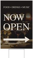 Custom Food Drinks Music Yard Sign With Text And Arrow