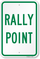 Rally Point Emergency Assembly Area Sign