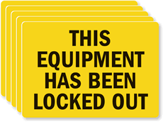 This Equipment Has Been Locked Out Vinyl Label