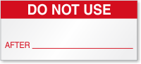 Do Not Use Calibration Label