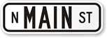 Civic Street Customized Sign with Prefix Suffix Border