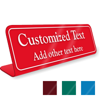 3"x10" Acrylic Custom Desk Nameplate with Text Options
