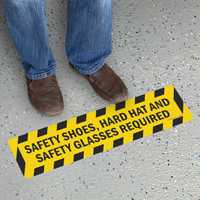 Steel Shoes Hard Hat Glasses Required Sign