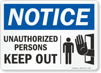 Notice:  Sign
