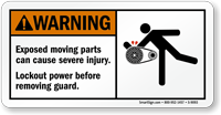 ANSI Lockout Power Before Removing Guard Sign