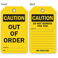 Out Of Order Double-Sided Tag