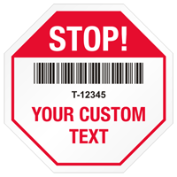 Stop Shaped Tamper Seals   Barcodes