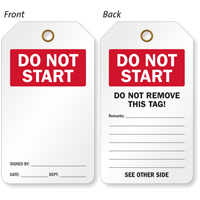Do Not Start Tag With Back Side Option