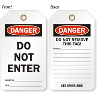 Danger Do Not Enter 2-Sided Tag