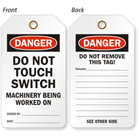 Do Not Touch Switch 2-Sided Tag