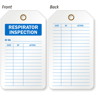 Respirator Inspection and Status Record Two Sided Tag