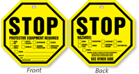 Stop Protective Equipment Required Tag