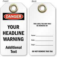 Add Headline Warning Custom OSHA Danger Tag