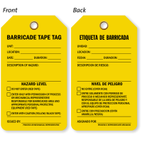 Bilingual Barricade Tape Tag