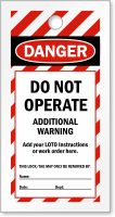 Print Own Striped OSHA Do Not Operate Tag