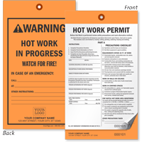 Custom Hot Work Permit Tag