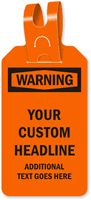 Custom OSHA Warning Self-Locking Plastic Tag With Tail