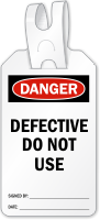 Defective Do Not Use Self Locking Tag