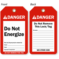 Do Not Energize Danger Tag