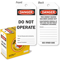Danger Do Not Operate Equipment Locked Out Tag-in-a-Box