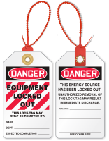 Equipment Locked Out Zip and Lock Tie Tag