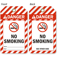 No Smoking ANSI Danger 2 Sided Safety Tag
