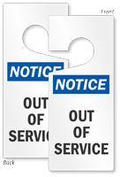 Notice Out Of Service Lockout Door Hanger