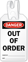 Out Of Order Danger Self Locking Tag