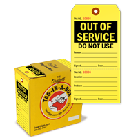 Out of Service Safety Tags-on-a-Roll