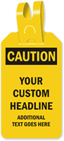 Customizable OSHA Caution Self-Locking Plastic Tag With Tail