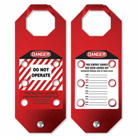 2-Sided STOPOUT Do Not Operate Aluma-Tag Hasp