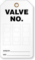 Valve No. double Sided Tag