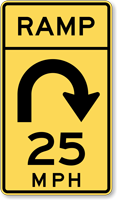 Combination Horizontal Alignment / Advisory Ramp Speed  180 Degree Loop